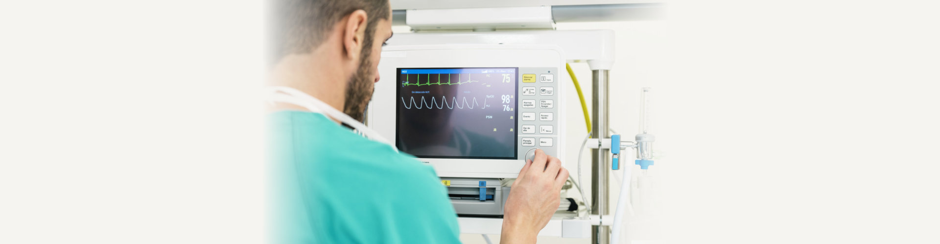 Medical doctor making ECG test in hospital